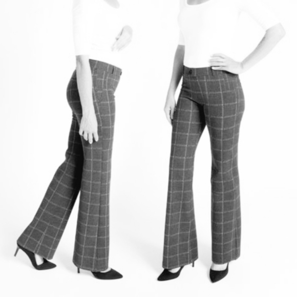 Betabrand Gray Plaid Boot Cut Classic Yoga Dress Pants XSP - Picture 1 of 6